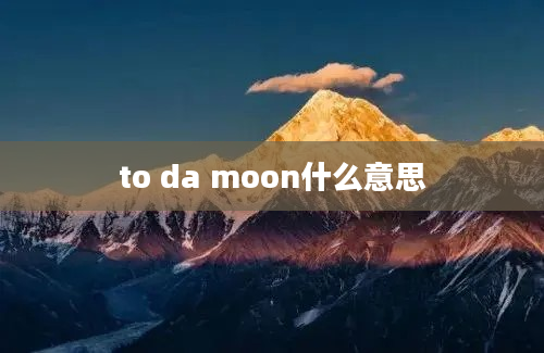 to da moon什么意思